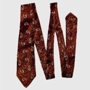 Vintage Gentry skinny tie, shiny orange paisley